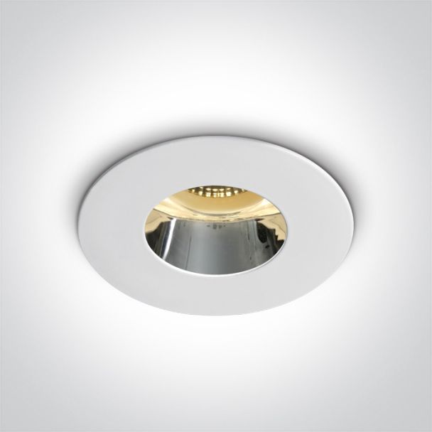 ONE LIGHT 10105MD/W/C Joanis biały wpust z chromowanym odbłyśnikiem i oprawką GU10 MR16 10W dark light