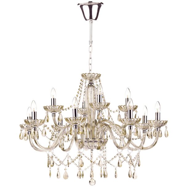 DAR RAP1206 RAPHAEL 12LT CHANDELIER CHAMPAGNE CRYSTAL