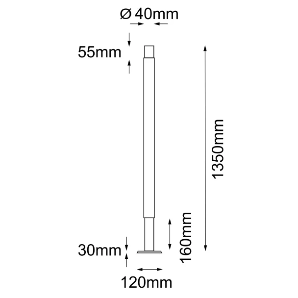 ANTIGO Lampa stojąca ogrodowa Natsu 2 - Antracyt (1350 mm) 9904