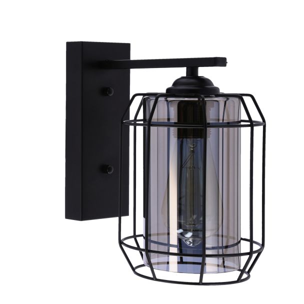 CANDELLUX 21-10186 JONERA LAMPA KINKIET CZARNY P20 1X40W E27 KLOSZ DYMIONY