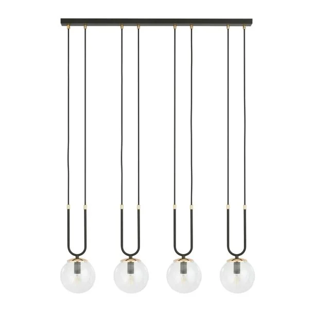EMIBIG 1114/4 LAMPA WISZĄCA GLAM 4 BLACK/TRANSPARENT