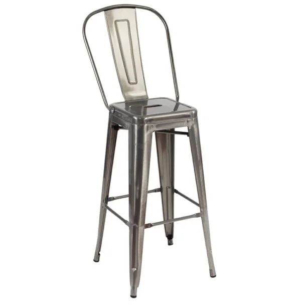 KING HOME KH010100967 Krzesło barowe TOWER BIG BACK 76  (Paris) metal