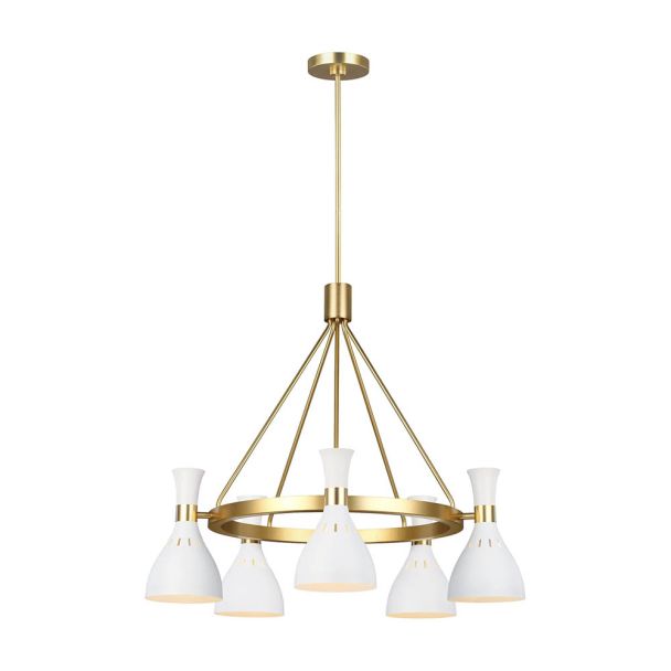 ELSTEAD Joan FE-JOAN5-MW 5 Light Chandelier - Matte White