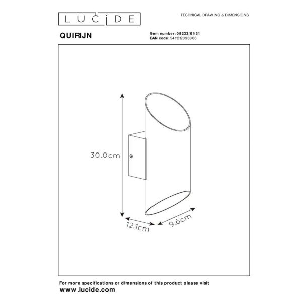 LUCIDE QUIRIJN 09233/01/31 lampa ścienna wewnętrzna