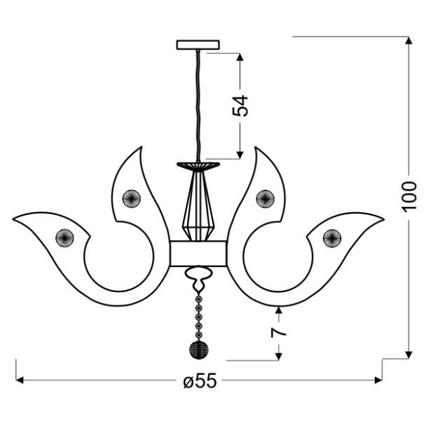 CANDELLUX 33-55491 VENEZIA 3 ZWIS 55 LED 22W