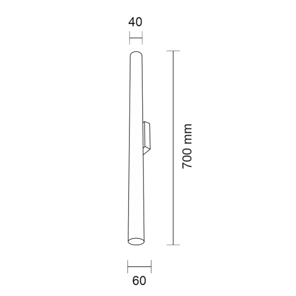 ANTIGO Kinkiet Yabu K1 - Czarny IP44 (700 mm) 8075
