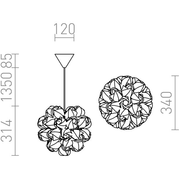 RENDL R12384 COCO wisząca białe PVC 230V E27 28W