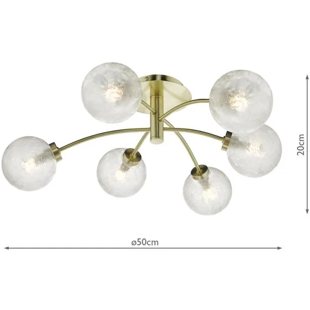 DAR AVA6441 AVARI 6LT SEMI FLUSH SAT BRA