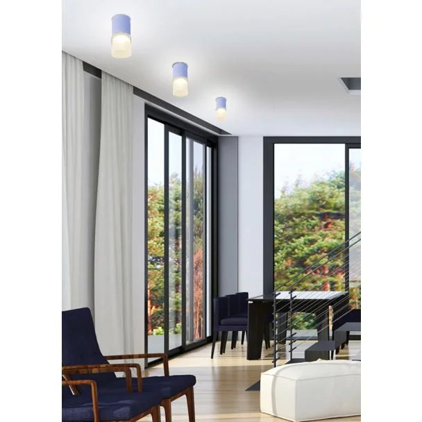 CANDELLUX 2273686 LAMPA SUFITOWA TUBA 1X50W GU10 MROŻONY+SZARY ŚR. 6,4 CM