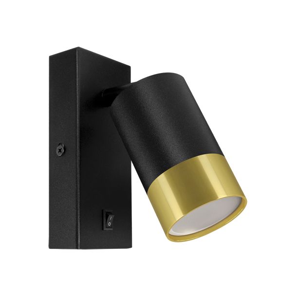 IDEUS 04286 PUZON WLL GU10 BLACK/GOLDEN kinkiet