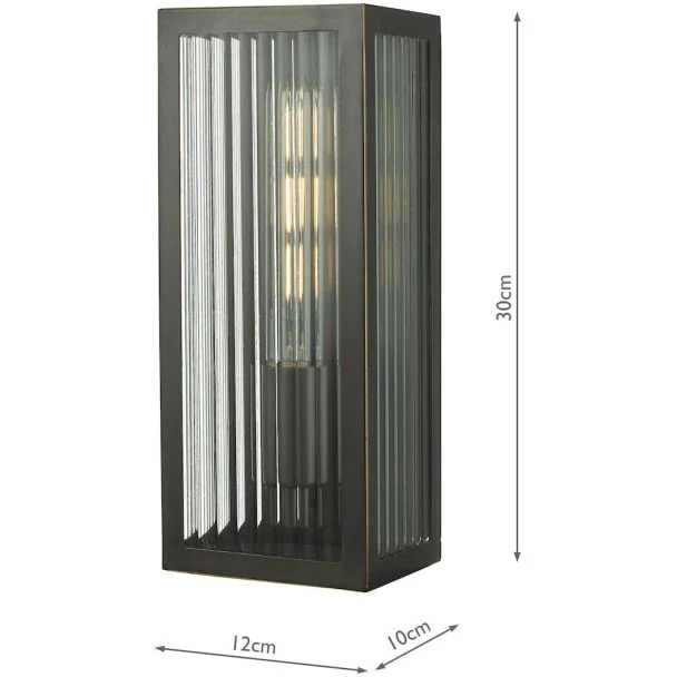 DAR KEE5263 KEEGAN 1LT W/LT RUBBED BRONZE SMALL IP44