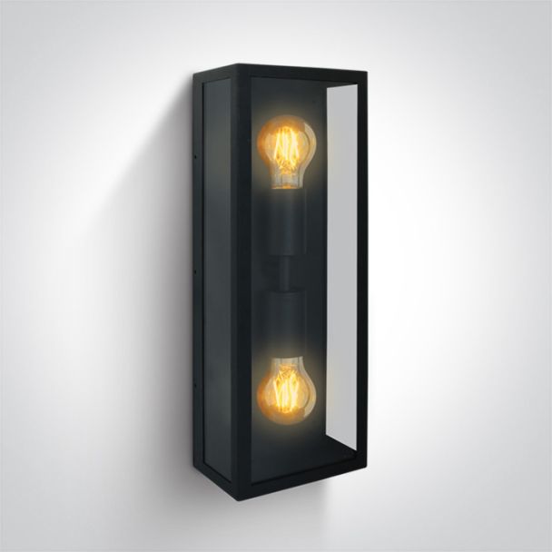 ONE LIGHT 67406B/B Gabbia 2A czarna lampa ogrodowa 2x40W E27 stal nierdzewna 201 + szkło hartowane