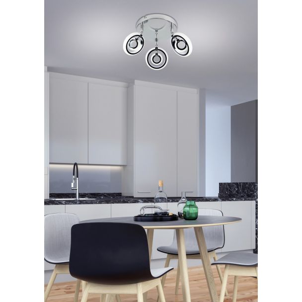 CANDELLUX 98-62024 CELT LAMPA SUFITOWA PLAFON 3X6W LED CHROM 3000K
