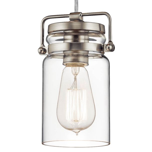 ELSTEAD Brinley KL-BRINLEY-MP-NI 1 Light Mini Pendant - Brushed Nickel