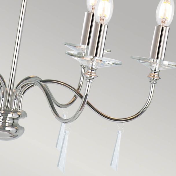 ELSTEAD FINSBURY PARK FP6 POL NICKEL 6Lt Chandelier/Semi-Flush