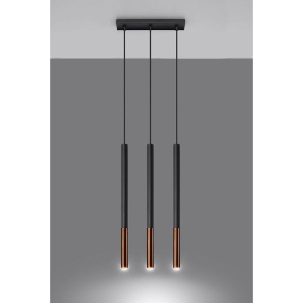 WYPRZEDAŻ SOLLUX SL.0889 Lampa wisząca MOZAICA 3L czarny/miedź