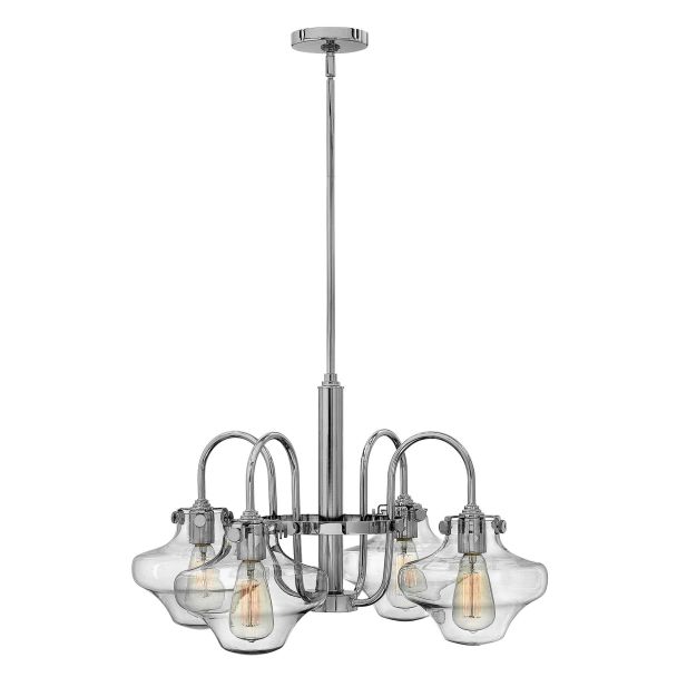 ELSTEAD Congress HK-CONGRESS4-B-CM 4 Light Clear Glass Chandelier - Chrome