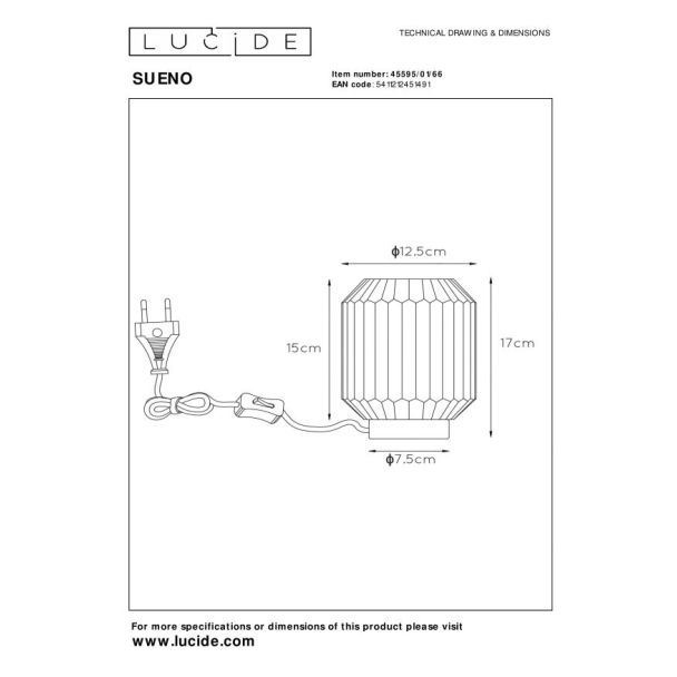 LUCIDE 45595/01/66 SUENO LAMPA STOJĄCA