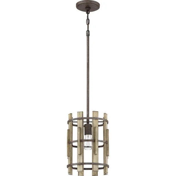 ELSTEAD Wood Hollow QZ-WOOD-HOLLOW-MP Mini Pendant