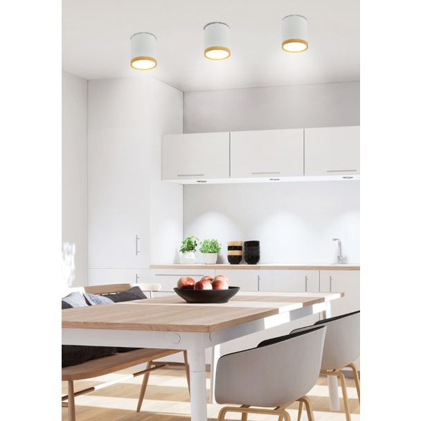 CANDELLUX 2273624 LAMPA SUFITOWA TUBA 5W LED 4000K DREWNIANY+BIAŁY ŚR. 6,8 CM