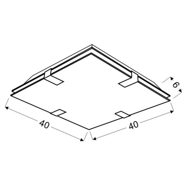 CANDELLUX 10-30795 FIERA LAMPA SUFITOWA PLAFON 40X40 1X18W LED KWADRAT