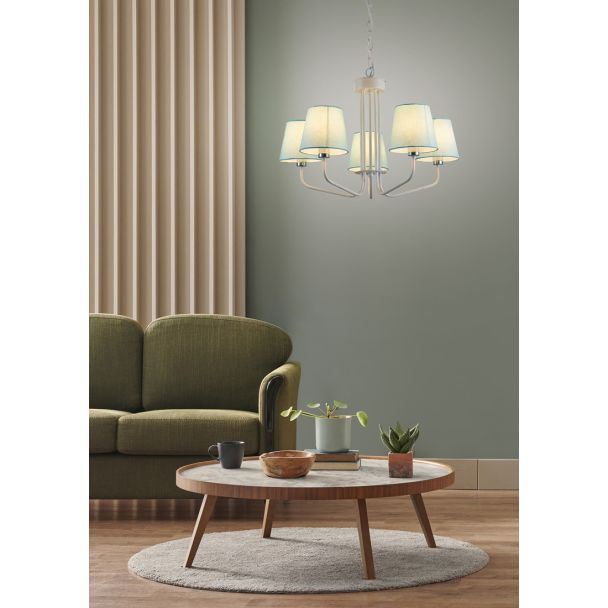 CANDELLUX 50205093 LAMPA WISZĄCA YORK 5 BIAŁY NIEBIESKI