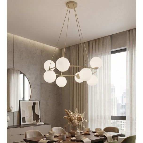 EMIBIG 1637/8 AZURA 8 MOKKA OPAL LAMPA WISZĄCA