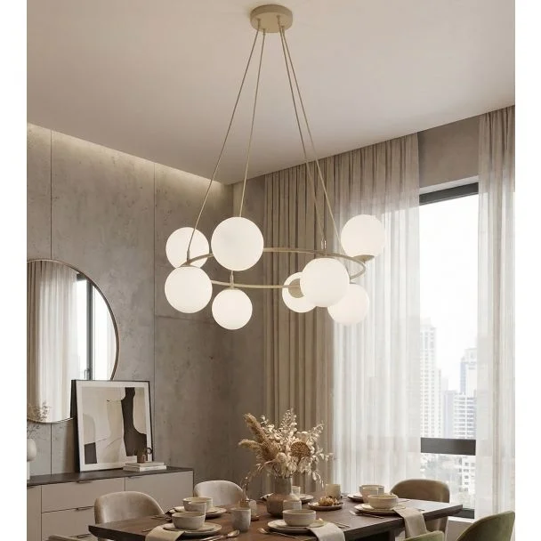 EMIBIG 1637/8 AZURA 8 MOKKA OPAL LAMPA WISZĄCA