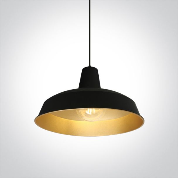 ONE LIGHT 63020/B/BS Kriselia czarno-mosiężna lampa wisząca E27 20W