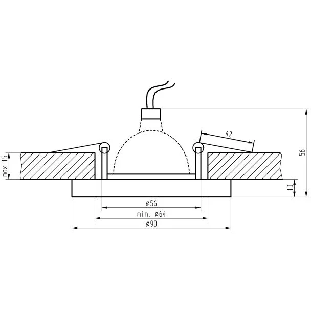 CANDELLUX 2230491 SS-15 CH/BK MR16 CHROM oczko sufitowe lampa sufitowa STAŁA OKRĄGŁA SZKŁO CZARNE