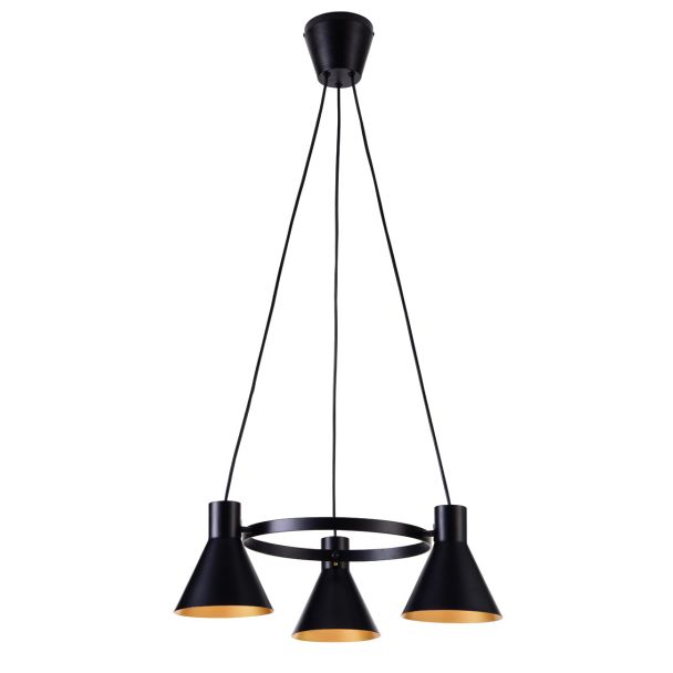 CANDELLUX 33-71156 MORE LAMPA WISZĄCA 3X40W E27 CZARNY MATOWY