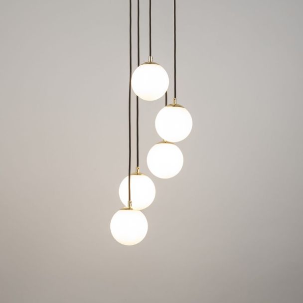 SIGMA 33659 lampa wisząca Piano 5 zwis czarny mosiądzowany