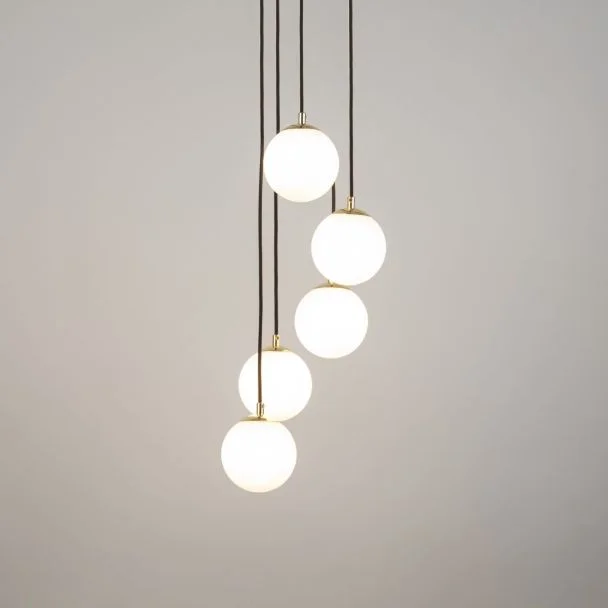 SIGMA 33659 lampa wisząca Piano 5 zwis czarny mosiądzowany