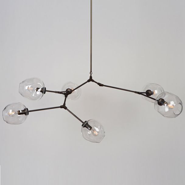 Step into Design ST-1232-6 TRANSPARENT Lampa wisząca MODERN ORCHID-6 transparentno czarna 130 cm