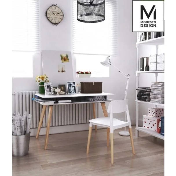 Modesto Design C1015.WHITE MODESTO krzesło ECCO białe - polipropylen, podstawa bukowa