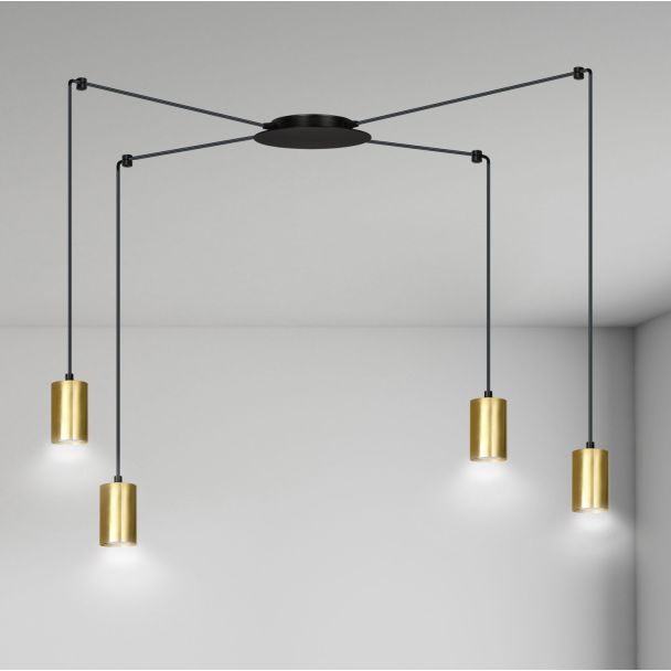 EMIBIG 526/4 LAMPA WISZĄCA TRAKER 4 BL/GOLD