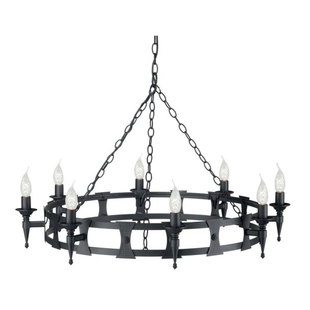 ELSTEAD SAXON SAX8 BLK 8Lt Chandelier