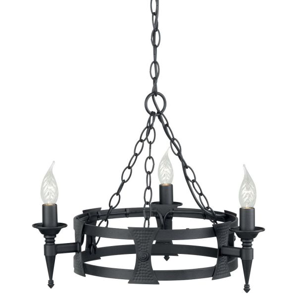 ELSTEAD SAXON SAX3 BLK 3Lt Chandelier