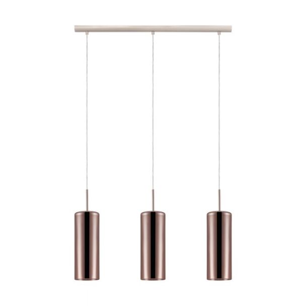 EGLO 98699 LAMPA SELVINO OPRAWA WISZĄCA HL/3 E27 NICKEL-M/KUPFER-TRANSP.SELVINO