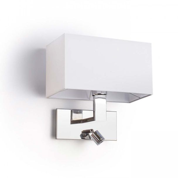 RENDL R11982 PLAZA ścienna z punktowym reflektorem LED biała chrom 230V E27 LED 42+3W 3000K