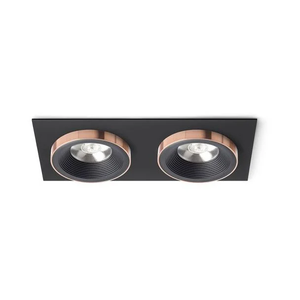 RENDL R13259 SHARM SQ II wpuszczana czarna/czarna miedź 230V LED 2x10W 24° 3000K