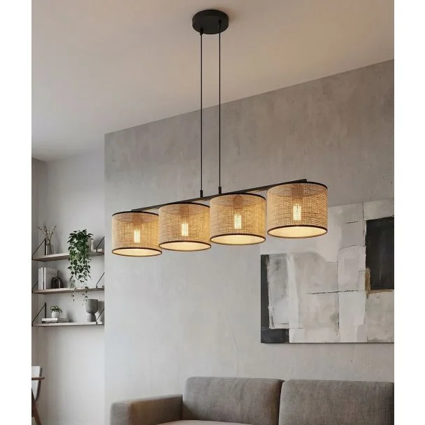 EMIBIG 1654/4 ECO 4 BL RATTAN LAMPA WISZĄCA