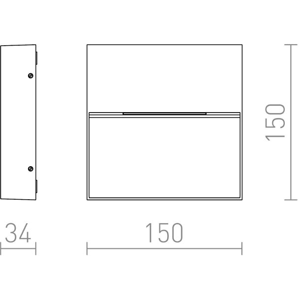 RENDL R12544 AQILA SQ ścienna antracyt 230V LED 6W IP54 3000K