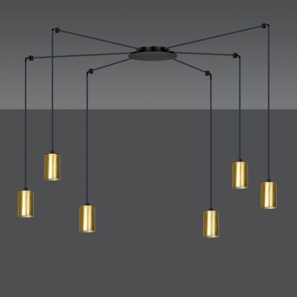EMIBIG 526/6 LAMPA WISZĄCA TRAKER 6 BL/GOLD
