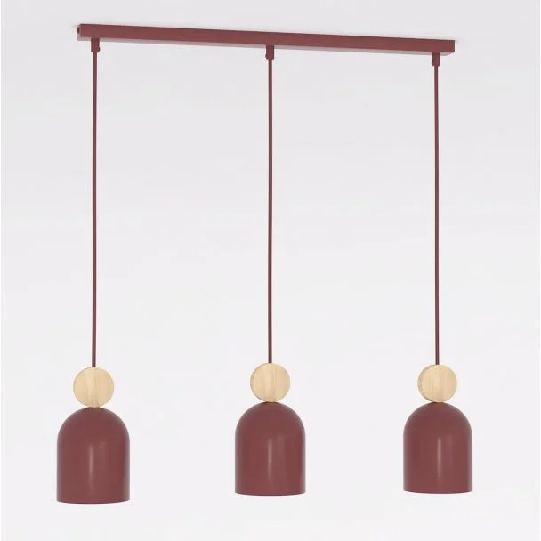 EMIBIG 1695/3 MESI 3 BURGUNDY LAMPA WISZĄCA