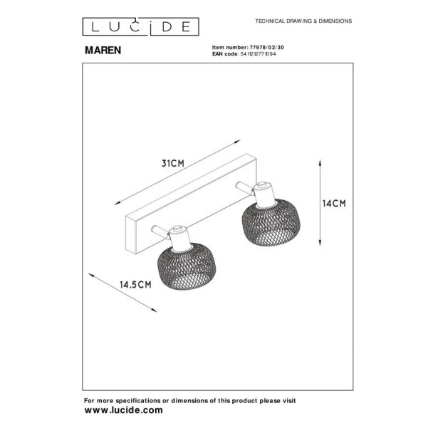 LUCIDE 77978/02/30 MAREN LAMPA SUFITOWA