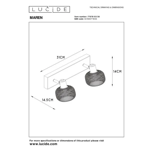 LUCIDE 77978/02/30 MAREN LAMPA SUFITOWA