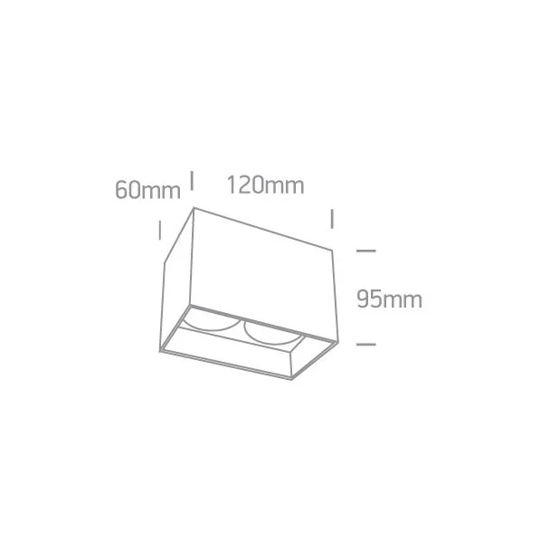 ONE LIGHT 12205NA/W Nikomidia 2 biała oprawa sufitowa z czarnym odbłyśnikiem i oprawką GU10 MR16 2x10W