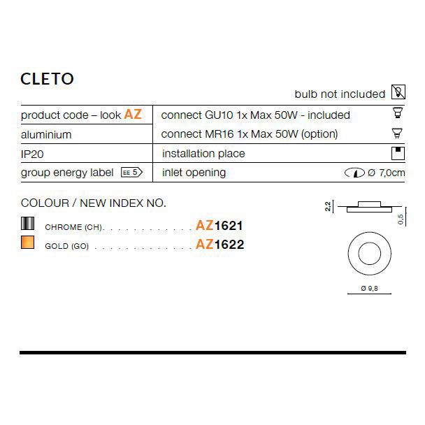 AZZARDO AZ1622 Cleto (gold)