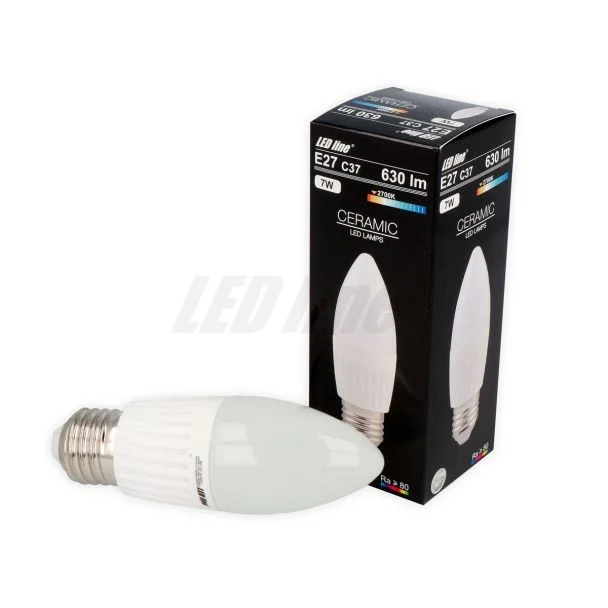 LED line 249204 E27 C37 170-250V 7W 630lm 2700K ciepła